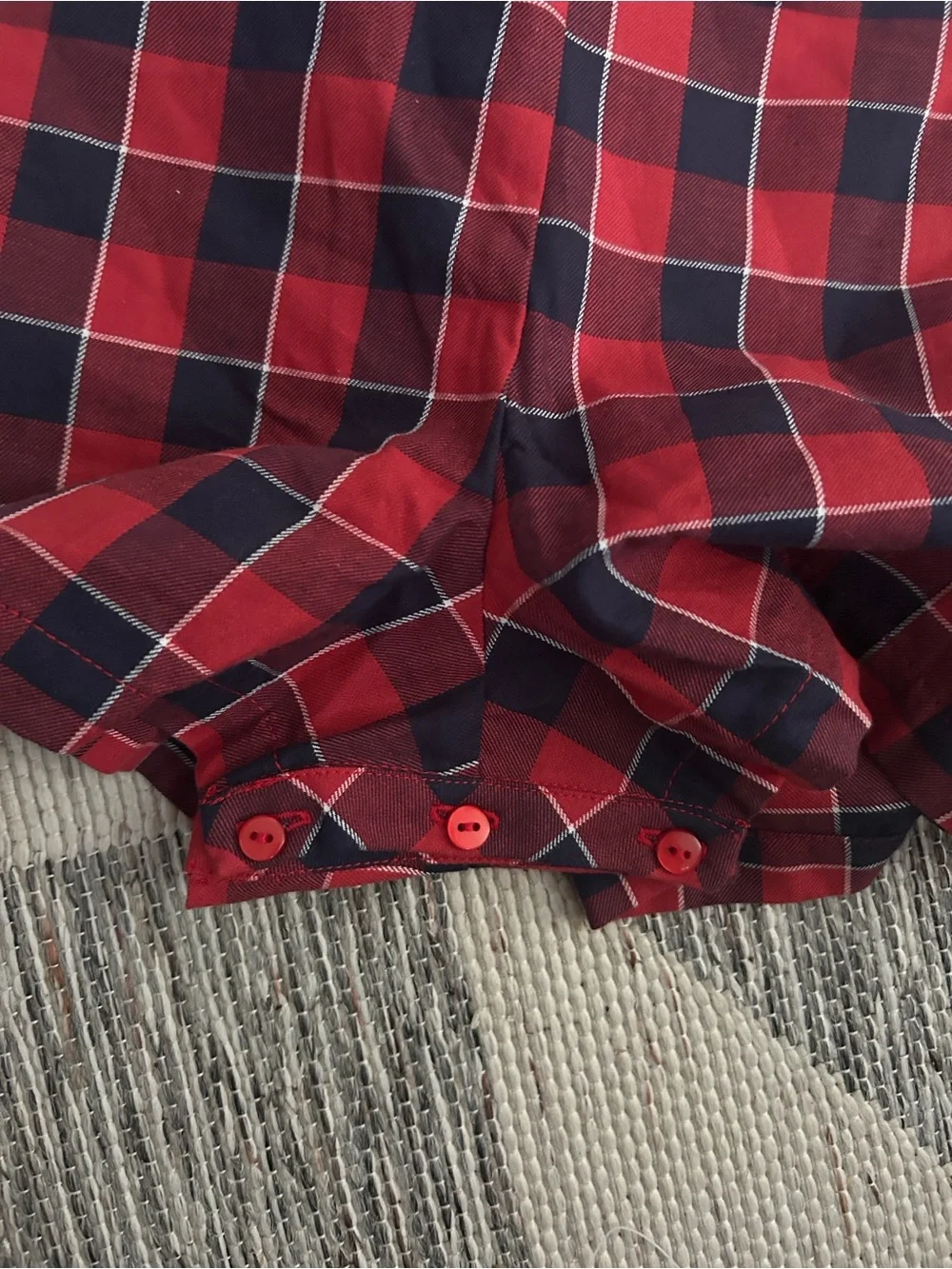 Edgehill collection Classic Red & Navy Plaid Kids Romper with White Shirt 4T NWT